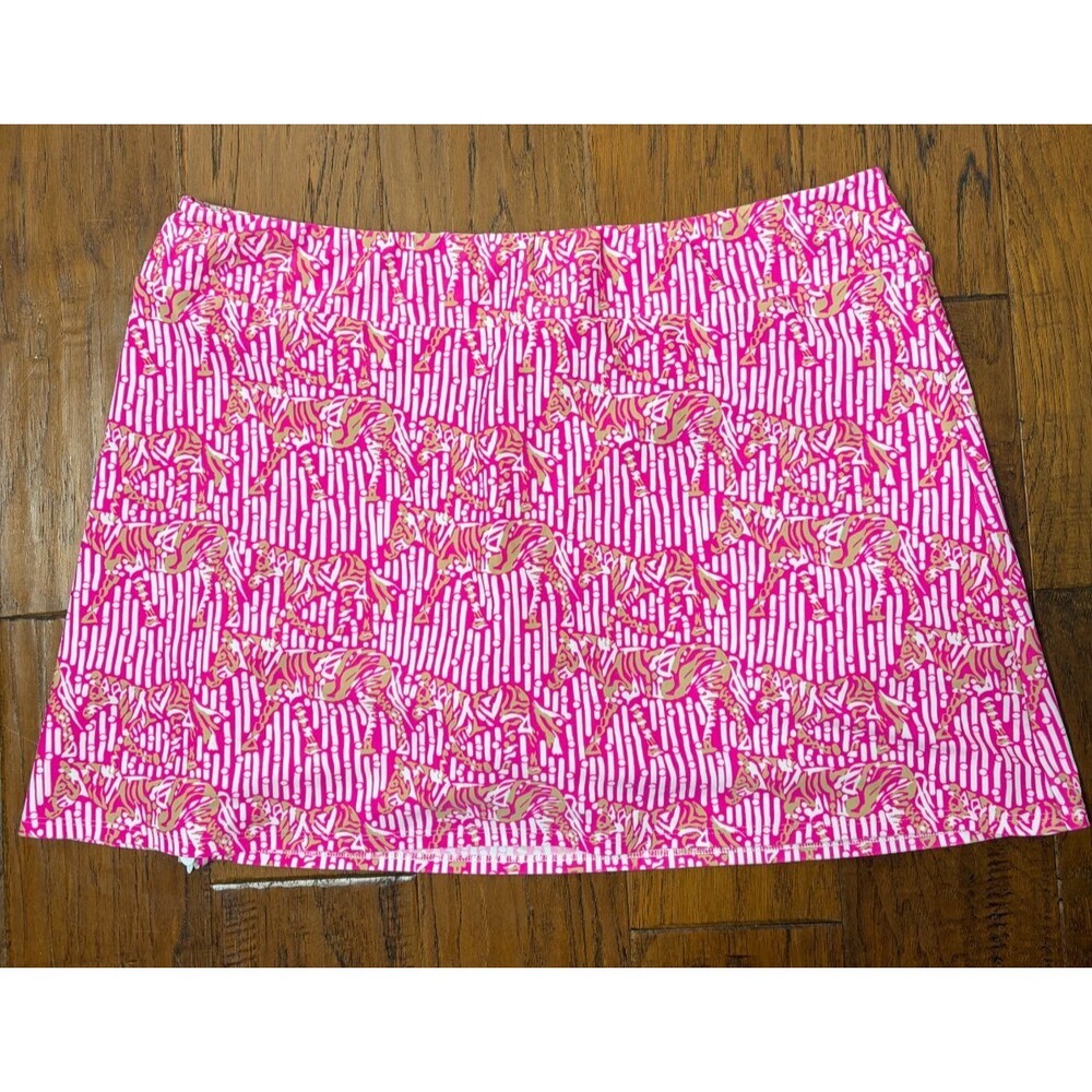 Jude Connally Zebra Geometric Skort Size XL Nylon Spandex Golf Tennis Pickleball